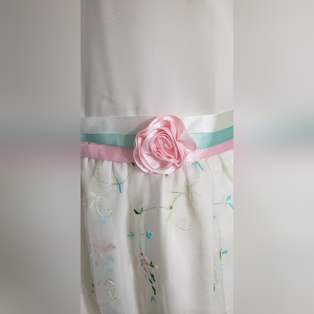 Elegant Floral Kids Formal Dress with Pink Accents